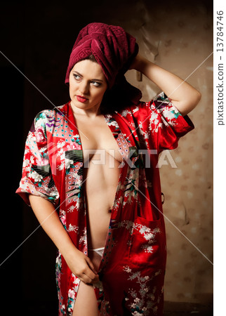 pretty woman with a towel pretty woman with a towel 13784746