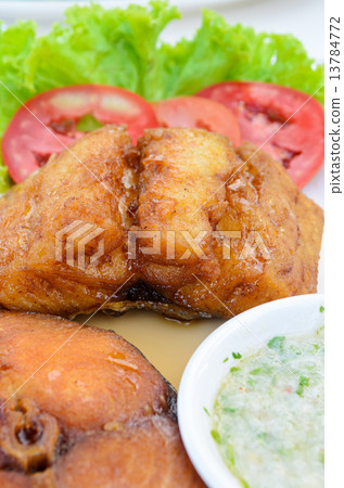 Fried fish, Thai food style 13784772