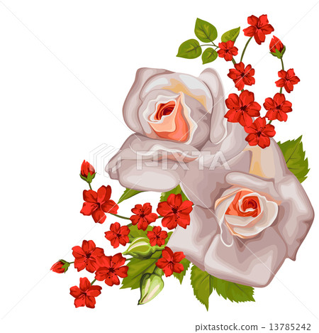 Beautiful bouquet of roses isolated on white.  13785242