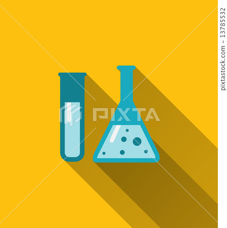 Icons of chemical test tubes with shadows, modern flat style Icons of chemical test tubes with shadows, modern flat style 13785532