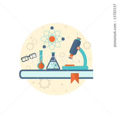 Chemical engineering background with flat icon of objects Chemical engineering background with flat icon of objects 13785537