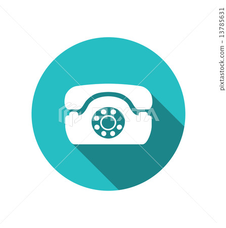 Web icon of retro telephone, trendy flat minimal style Web icon of retro telephone, trendy flat minimal style 13785631
