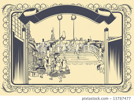 Utagawa Hiroshige Tokaido Goshiki Triangle Nihonbashi Asanosuke image illustration 13787477