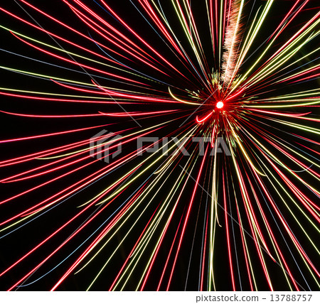 fireworks,colored splashes of light against a dark background 13788757