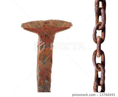 rusty nail and chain rusty nail and chain 13788945