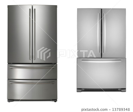 two refrigerators isolated 13789348