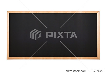 blackboard with wooden frame and are colored white pastel 13789350