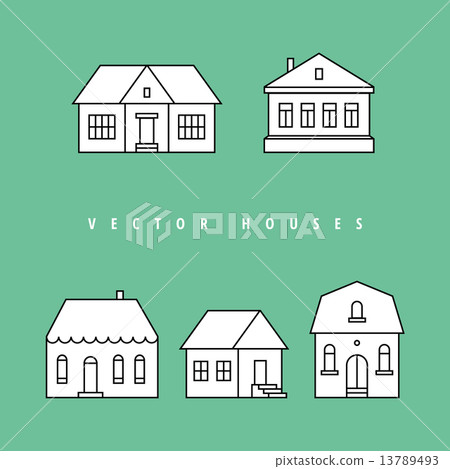 Houses set. Isolated elements for design. Houses set. Isolated elements for design. 13789493