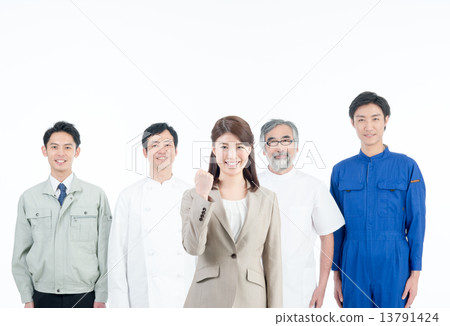 女商人和工作人員 女商人和工作人員 13791424