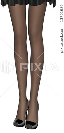 黑色長襪女性身體的腿部分例證材料 13791686