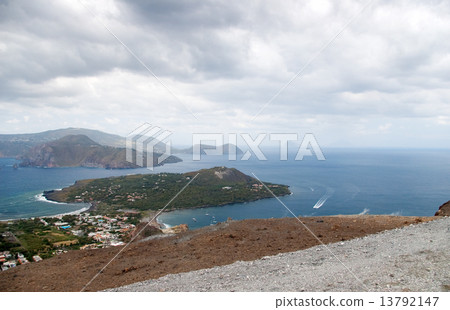 Storm coming on the coast of Lipari Island, Vulcano, Italy 13792147