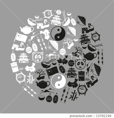 China theme black icons vector set symbols eps10 China theme black icons vector set symbols eps10 13792199