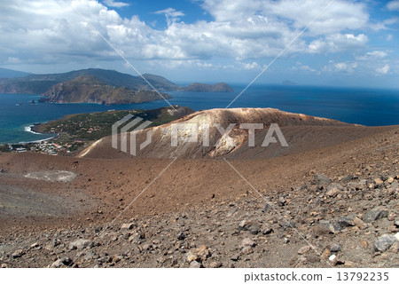 Cloudy coast of Lipari Island, Vulcano, Sicily, Italy Cloudy coast of Lipari Island, Vulcano, Sicily, Italy 13792235