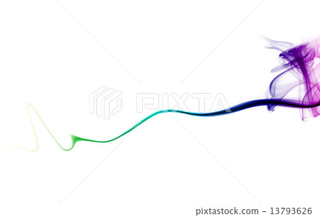 Bright colored smoke on white 13793626