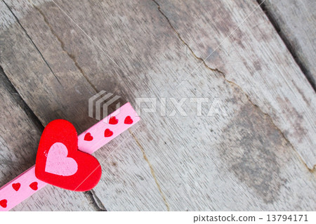 heart on a wooden heart on a wooden 13794171