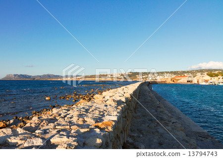 pier and coast fo Chania Crete, Greece 13794743