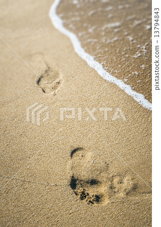 footprint in the sand footprint in the sand 13794843