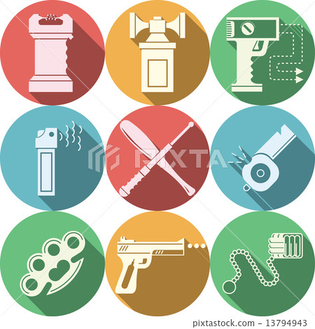 Color vector icons for self defence 13794943