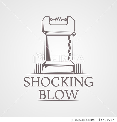 Abstract vector illustration of taser icon with text Abstract vector illustration of taser icon with text 13794947