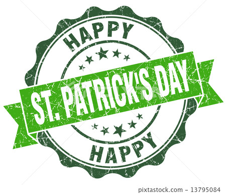 happy st Patrick's day green vintage seal isolated on white happy st Patrick's day green vintage seal isolated on white 13795084