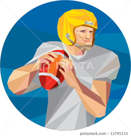 American Football Quarterback QB Low Polygon 13795133