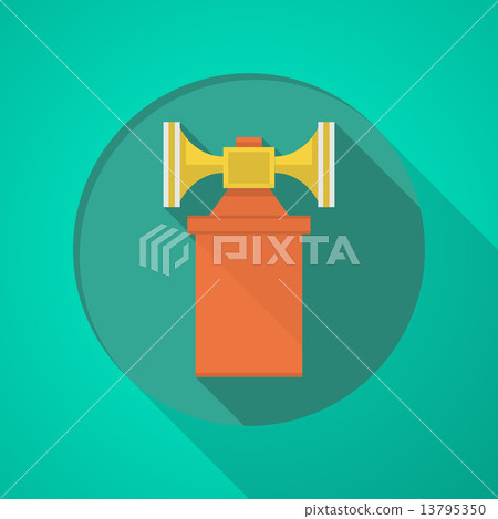 Orange air horn flat icon 13795350