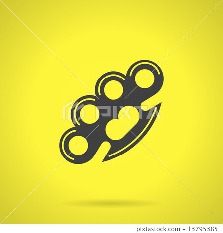 Black brass knuckles flat vector icon 13795385