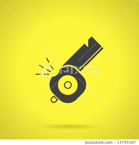 Black whistle flat vector icon 13795387