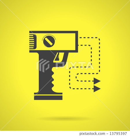 Black stun gun flat vector icon 13795397