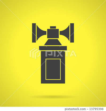 Black air horn flat vector icon - Stock Illustration [13795398] - PIXTA
