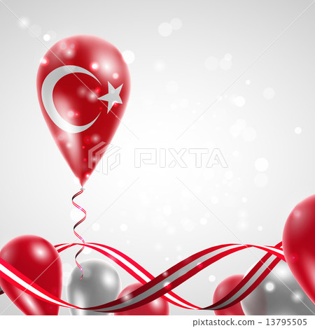 Flag of Turkey on balloon Flag of Turkey on balloon 13795505