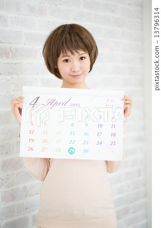 一個女人與日曆 13796314