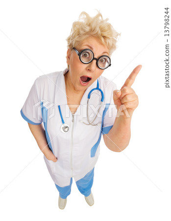 Funny mature doctor with nerd glasses 13798244