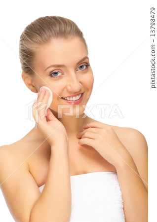 Young healthy girl with wadded disk 13798479