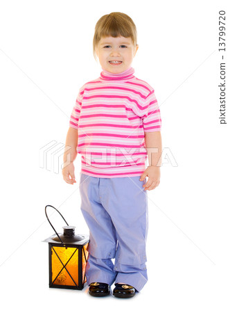 Little girl with lantern 13799720