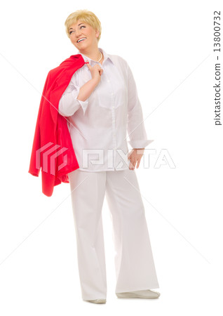 Happy senior woman isolated 13800732