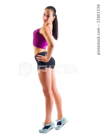 Young sporty woman isolated 13801339