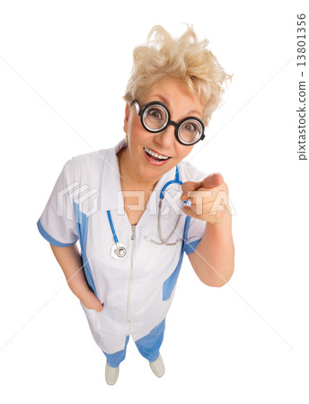 Funny mature doctor with nerd glasses 13801356