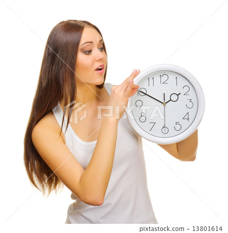 Young girl with clock 13801614