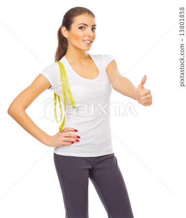 Young healthy woman shows ok gesture Young healthy woman shows ok gesture 13801858