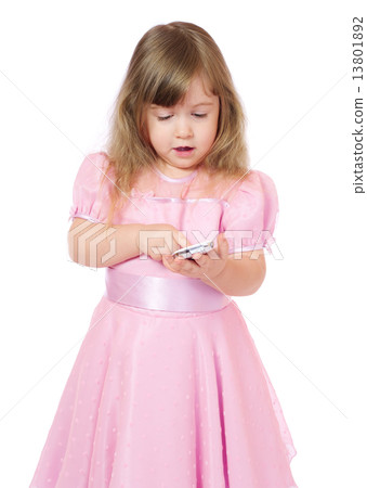 Little girl with mobile phone Little girl with mobile phone 13801892