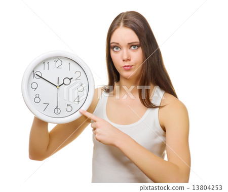 Young girl with clocks Young girl with clocks 13804253