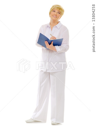 Senior woman with notepad 13804258