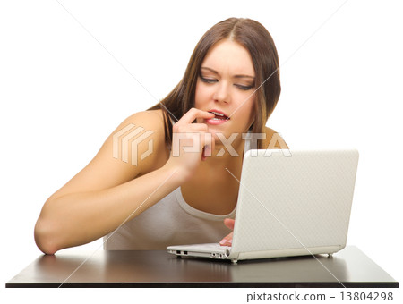 Young girl with laptop 13804298