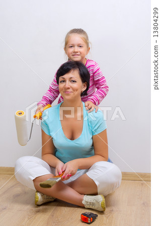 Girl and woman with working tools 13804299