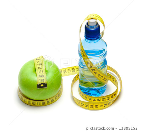 Apple and bottle with water Apple and bottle with water 13805152