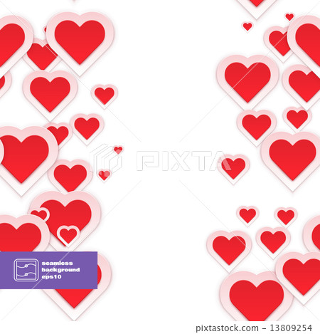 Abstract Red Paper Hearts Seamless Pattern. Vector Abstract Red Paper Hearts Seamless Pattern. Vector 13809254