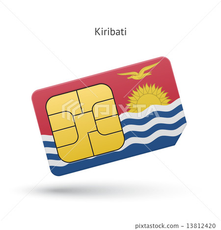Kiribati mobile phone sim card with flag. Kiribati mobile phone sim card with flag. 13812420