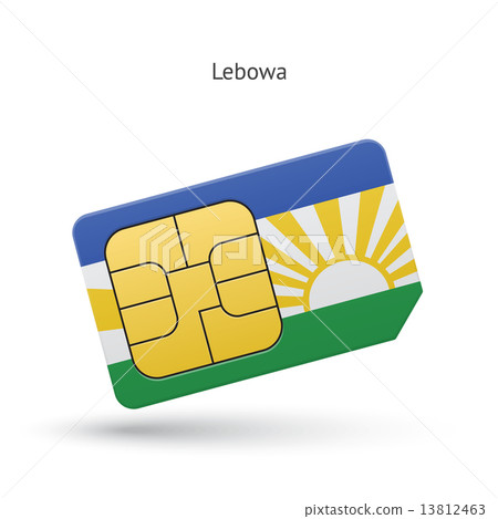 Lebowa mobile phone sim card with flag. 13812463