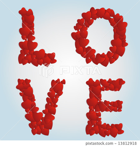 Valentines day. Abstract paper hearts. Love. Valentine background with hearts 13812918